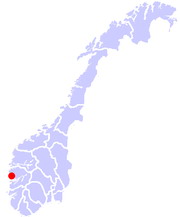 Берген на карте Норвегии